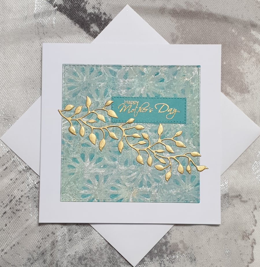 Teal & Gold Mother's Day Card 