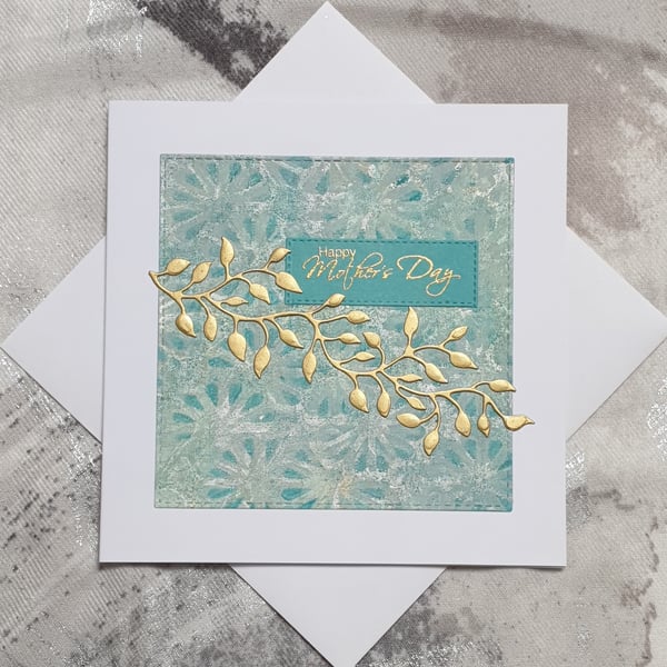 Teal & Gold Mother's Day Card 