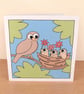 Bird and Nest of Chicks Card - thank you or birthday card for mum,  Q-MBN - Image 2