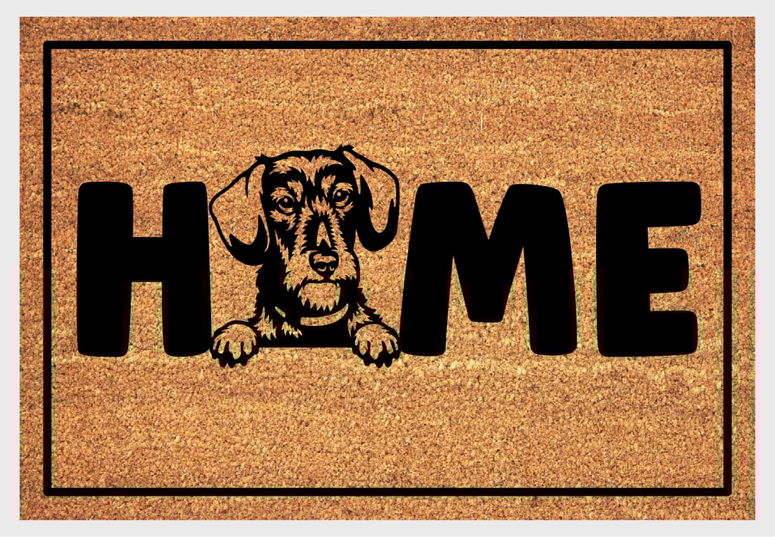 Dachshund Home Door Mat - Wire Hair Dachshund Welcome Mat - 3 Sizes