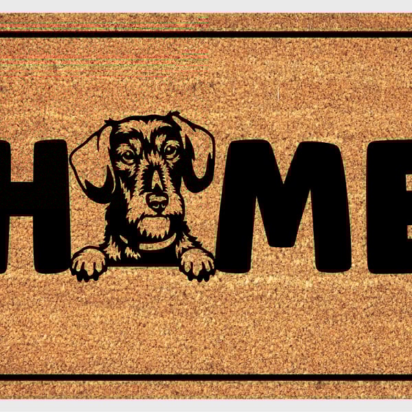 Dachshund Home Door Mat - Wire Hair Dachshund Welcome Mat - 3 Sizes