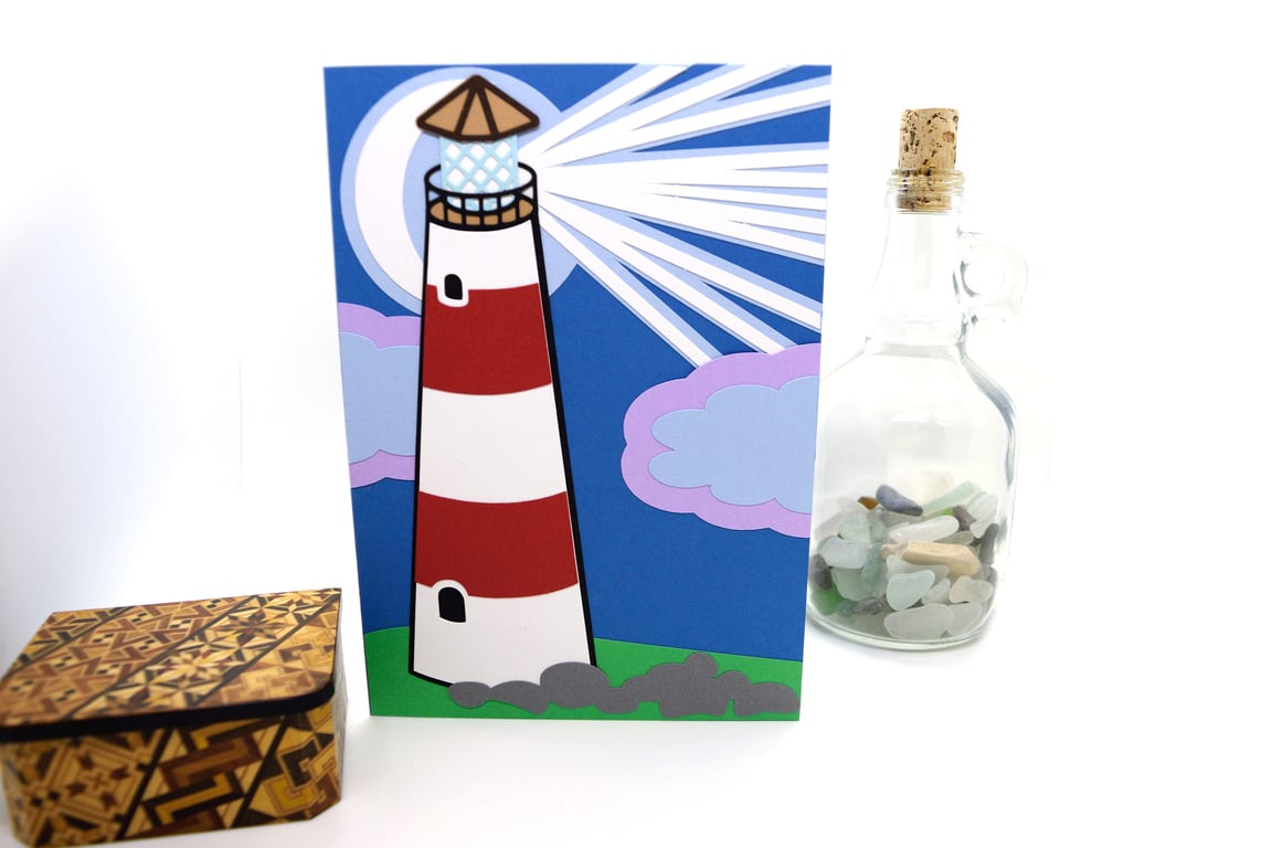 Lighthouse Paper Cut Art Card