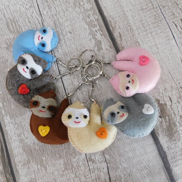 Sloth keyring,sloth keychain,bag charm,birthday gift