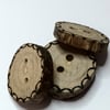 Button Hazel wood Handmade Buttons Pack of 4 Ref BH2