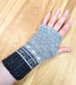 Nordic Grey Wrist Warmers Upcycled from Wool Mix Jumpers - Image 8
