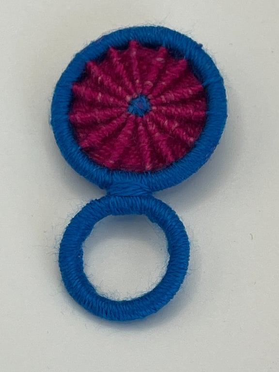 Glasses Holder Brooch - Turquoise and Pink