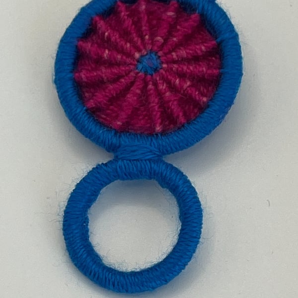 Glasses Holder Brooch - Turquoise and Pink