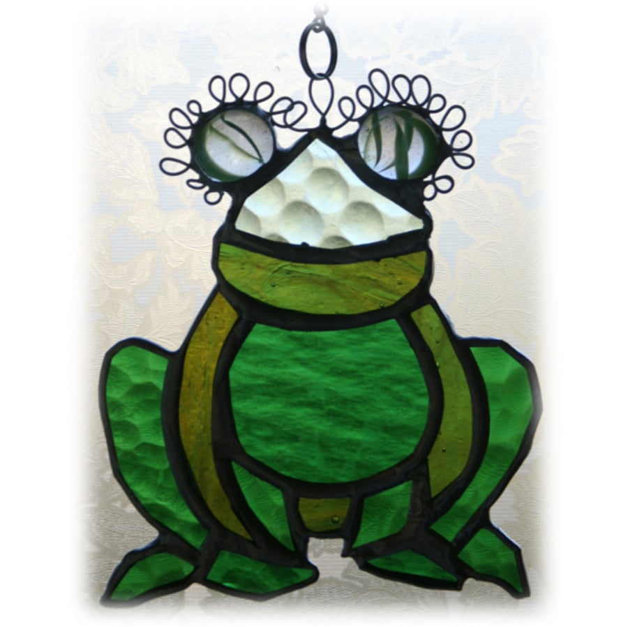Frog Suncatcher Stained Glass Handmade 