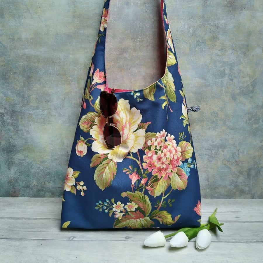 Botanical Print Large Hobo Shoulder Bag