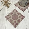 Hand Printed Linen Coaster Set