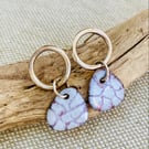 Silver circle and enamel earrings 