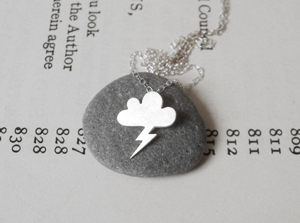  lightning cloud necklace in sterling silver