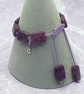 Knotted purple macrame cord bracelet with rectangular lepidolite stones - Image 2