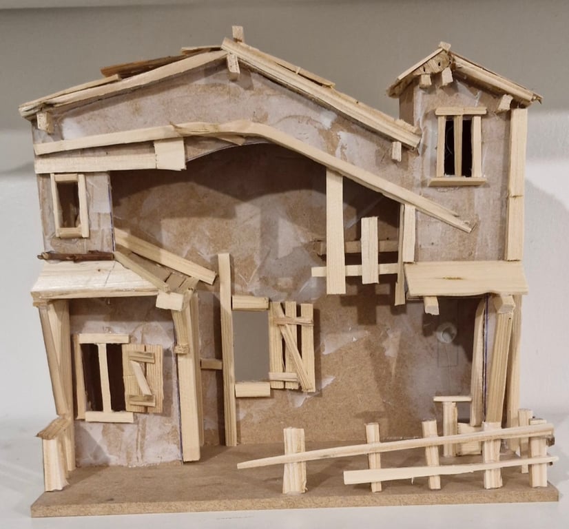  Wooden Christmas Nativity Stable,Manger 
