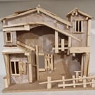 Wooden Christmas Nativity Stable,Manger 