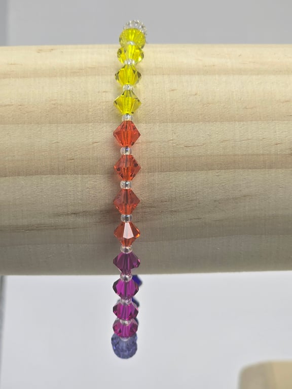 Rainbow Preciosa Crystal bicones bracelet