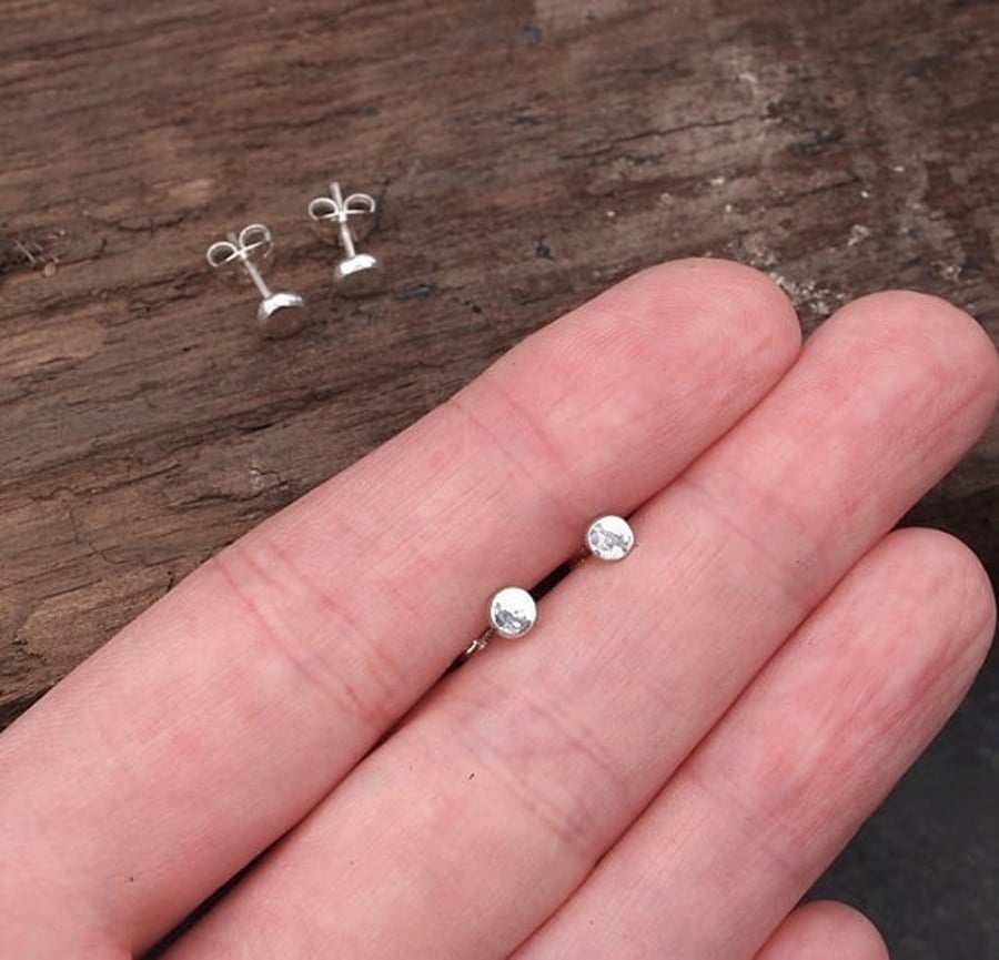 Silver stud earrings, earring studs