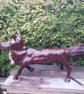 Wooden carved fox made out of solid wood
