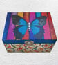 Butterfly Decorated Wooden Trinket Keepsake Box 16cm