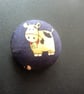 5 Silk Buttons Happy Cows 30mm 1.25ins Handmade Upcycled - Image 1