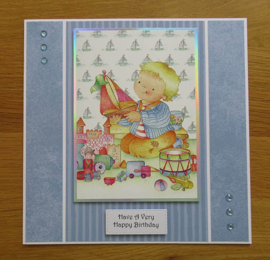 Toddler & Toys - Large Birthday Card (19x19cm)