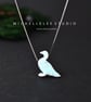White Duck Opal Necklace with Sterling Silver Chain
