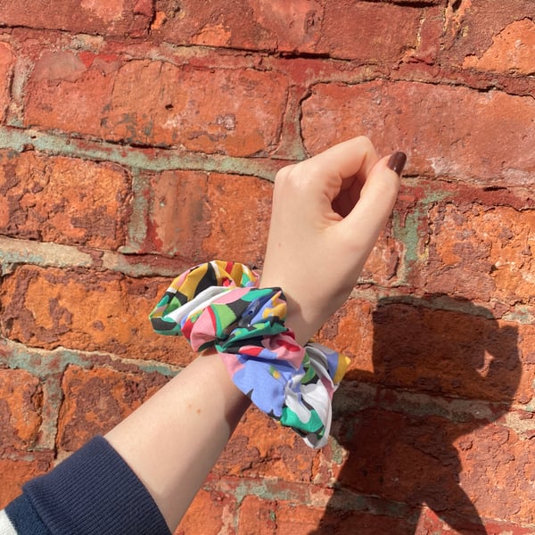 Multicolour Floral Cotton Scrunchie