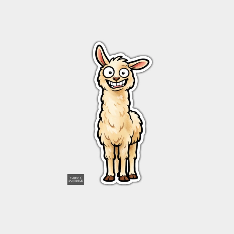 Funny Snarky Vinyl Sticker For Adults - Unhinged Llama