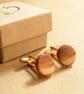 Handmade Wooden Cufflinks with Silver or Gold Fastenings - Image 8