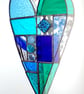Blue Stained Glass Patchwork Heart - Image 2