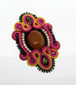 Soutache Brooch Choice Pink Green Gold Black Statement Handmade UK - Image 6