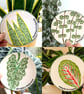 Hand Painted Botanical Ceramic Coaster, Pottery Plant Coasters - Image 6