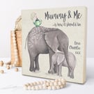 Mummy and Me, Personalised Wooden Picture Block