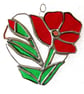 Poppy Heart Suncatcher Stained Glass Flower  - Image 6