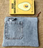 Reclaimed denim and floral book pouch zip bag clutch with reclaimed materials - Image 3