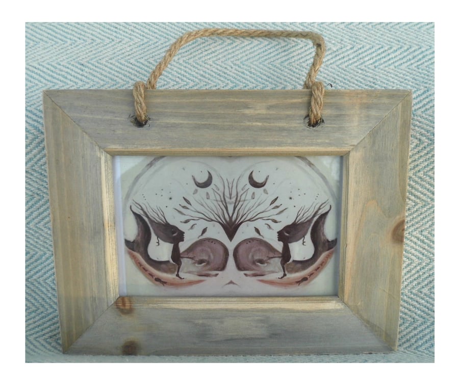 Journey small print in driftwood frame