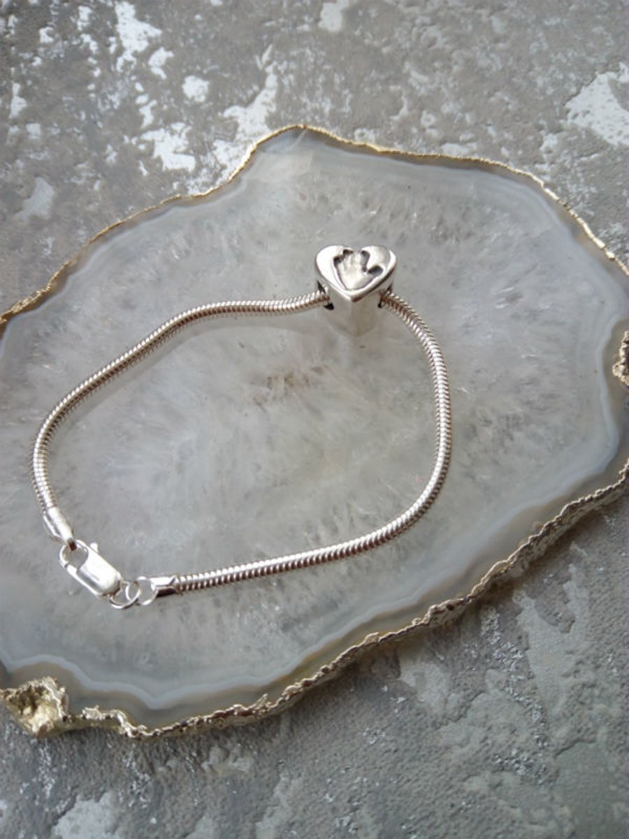 Silver Handprint Charm Bracelet