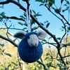 Needle felted Winter Blue Sheep Bauble - Hanger - Christmas Decoration 
