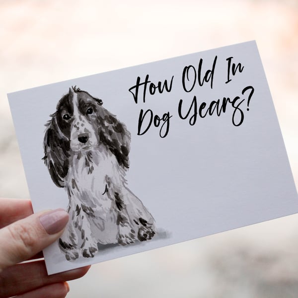 Cocker Spaniel Dog Birthday Card, Dog Birthday Card, Personalized Dog Breed Card