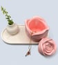 Pink marbled trinket pot with rose lid - handmade jewellery box or keepsake pot - Image 7