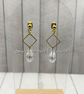 Gold Czech Crystal Teardrop Earrings – Handmade Geometric Jewellery.