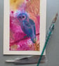 Hand painted Owl greetings card  - Image 2