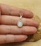 Tiny minimalist Rainbow Moonstone Pendant necklace. June Birthstone - Image 3