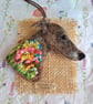 Needle Felted Greyhound Brooch