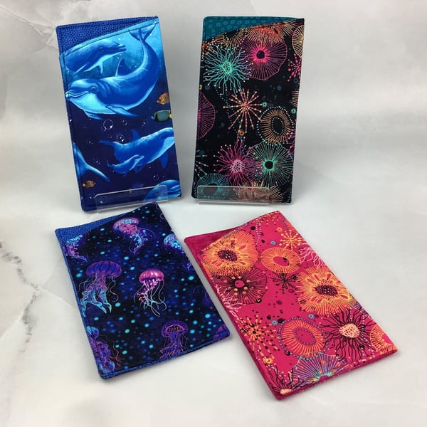 Dolphin handmade phone case, Jellyfish sunglasses case, Options