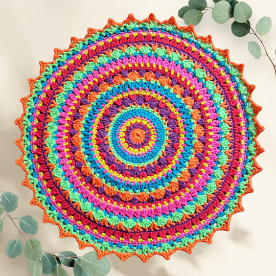 colourful crochet mandala doily
