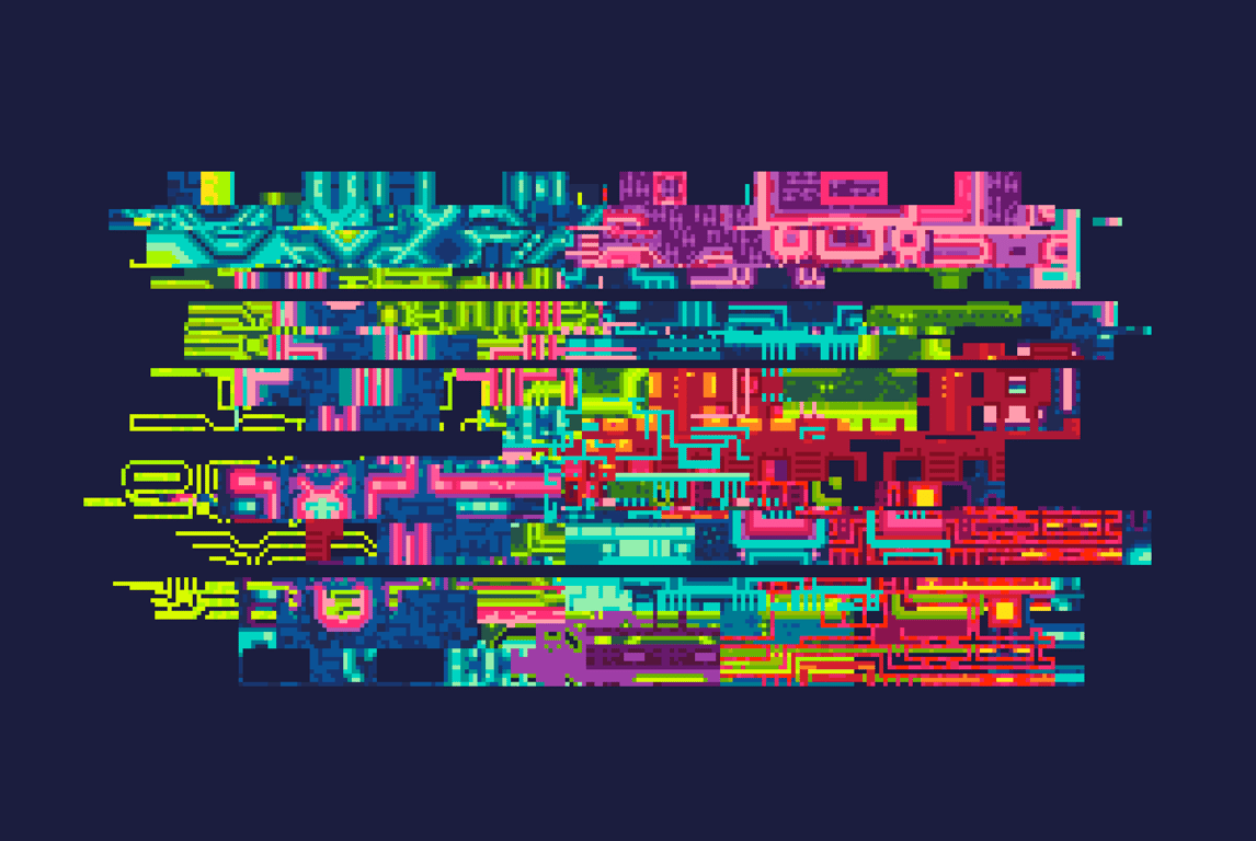 180 - Cross stitch pattern, a truly modern piece computer pixels error screen