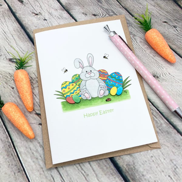 Happy Easter Bunny Card - Cute Easter Card  - Son - Grandson 