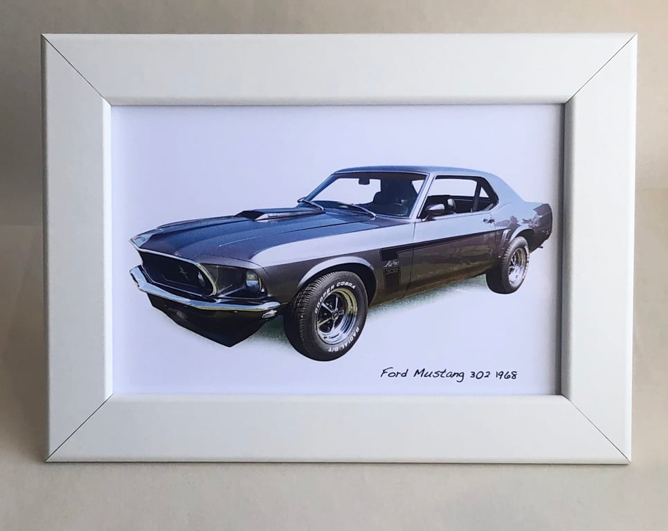 Ford Mustang 302 1968 - 4x6" Photograph in a Black or White frame