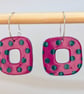 Hot pink dotty reversible earrings  - Image 3